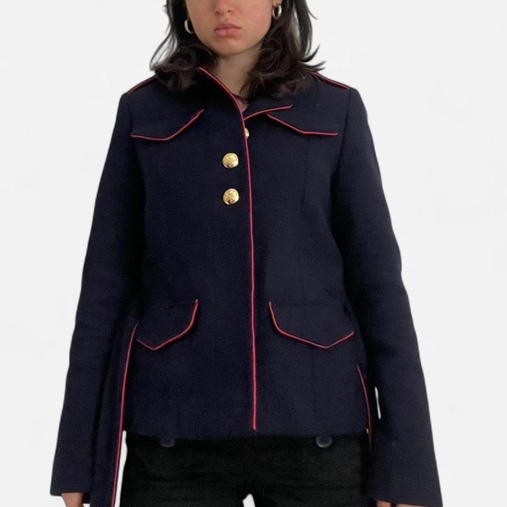 Navy Blue Jacket with Pink Trim
